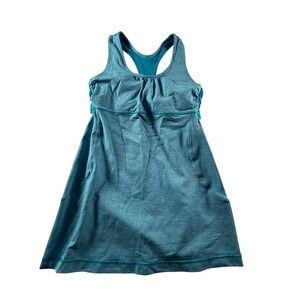 Lululemon Teal Heathered Racerback Athletic Dress Built-in Bra Pockets Size Unk